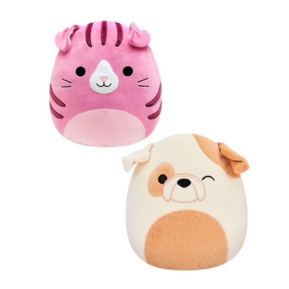 Squishmallows Flip A Mallow Geraldine the Cat & Brock the Bulldog Reversible - Picture 2 of 11